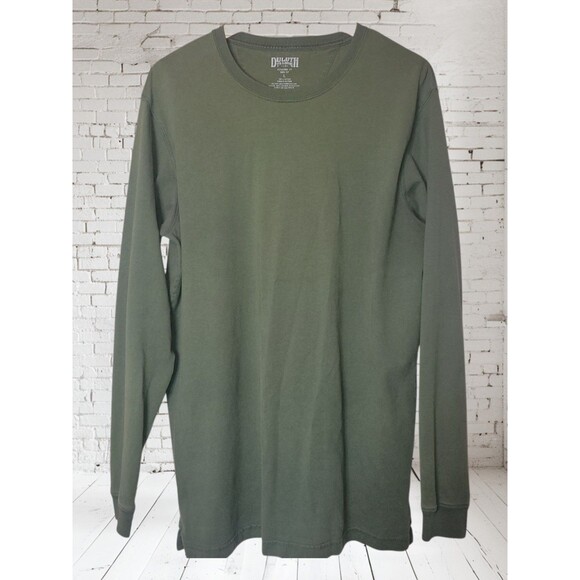 Duluth Trading Co Longtail T Shirt Long Sleeve Large Green Shirt - Picture 2 of 5